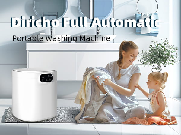 White cylindrical portable underwear washing machine with a digital control panel designed for mini underwear washing and compact laundry use