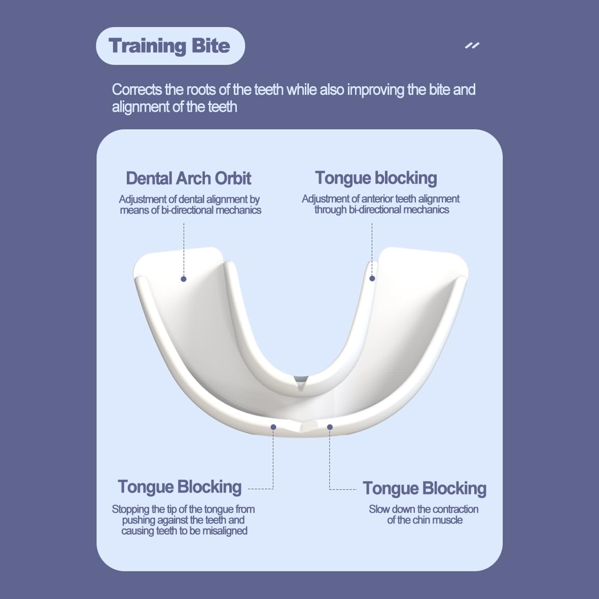 White plastic adjustable anti snoring mouth guard orthodontic appliance designed for dental alignment correction.