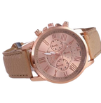 Unisex waterproof quartz watch with 3.8cm dial – Rose Gold
