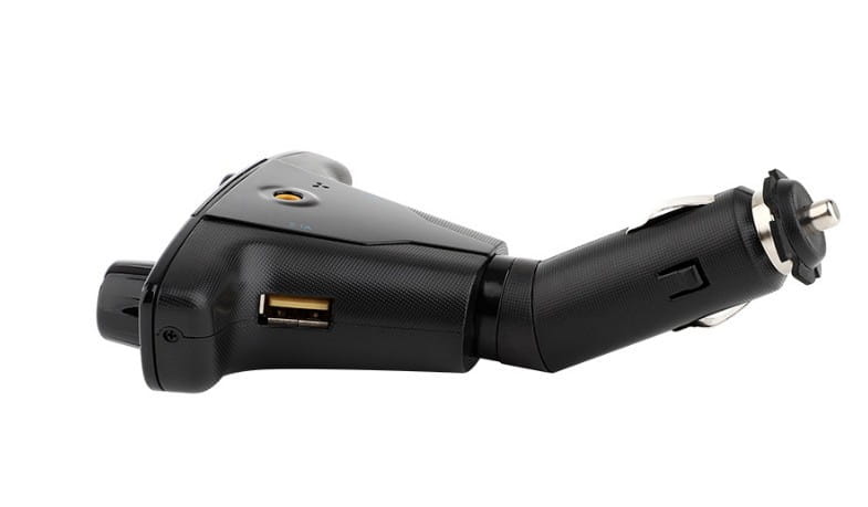 black car mp3 player with usb ports built-in fm transmitter and led accent rings for wireless audio streaming