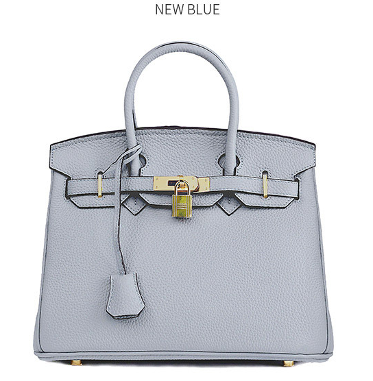 Platinum cowhide carryall handbag with lychee grain leather – Kachi (20cm)