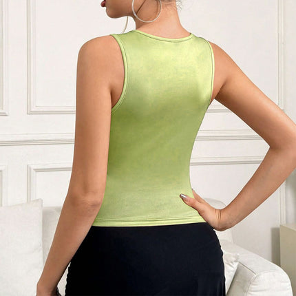 Y2K Printed Tank Vest INS Fashion Streetwear Round Neck Sleeveless Top Summer Women's Clothing - Royalessencelux