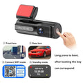Black 4k night vision lipstick machine rear dual lens dash cam with red flip-up cover and textured side buttons