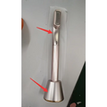 Silver metallic 5-in-1 360 degrees rotary eye massage wand with therapeutic warmth and sleek cylindrical handle