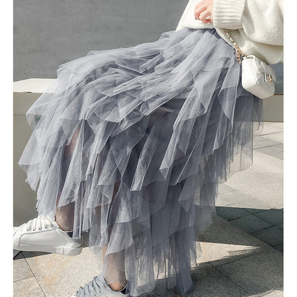 Women's Easy Matching Mesh Stitching Skirt - Royalessencelux