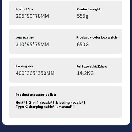 Large Suction For Home And Car Car Integrated Wireless Charging Dust Blower - Royalessencelux