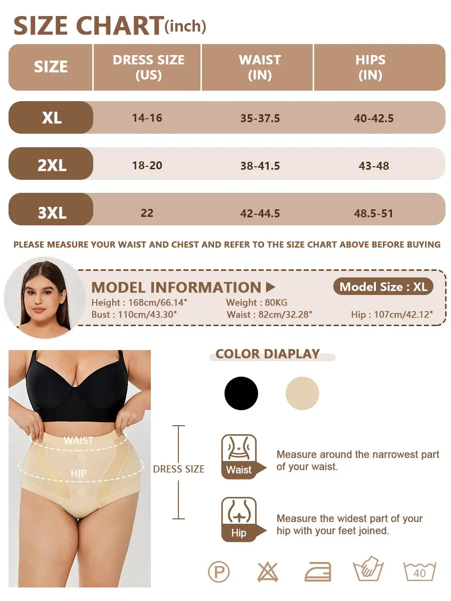 womens tummy control high waist seamless underwear in black and beige featuring a mesh body shaper for enhanced tummy control and comfort.