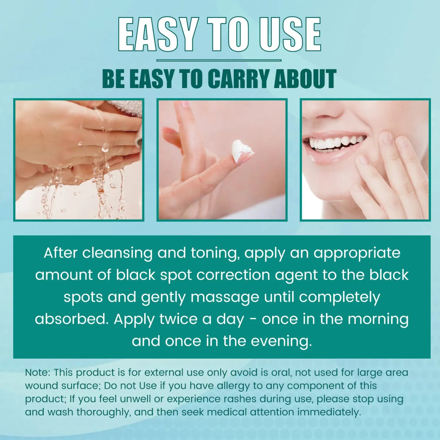 south moon brightening spot whitening cream in white creamy texture for easy application as a black spot correction agent