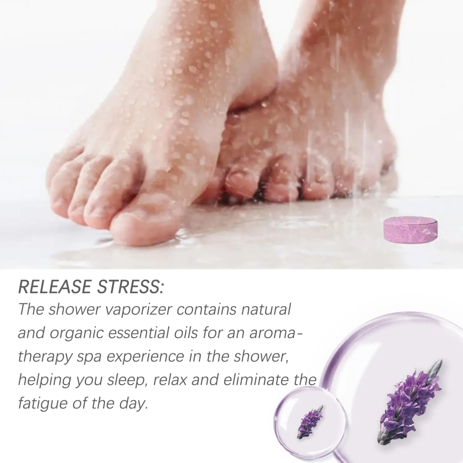 a small round pink aromatherapy shower tablet with a smooth surface and subtle texture designed for body cleansing and moisturizing skincare