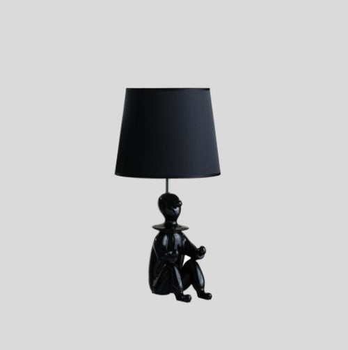 Black modern clown resin table lamp with phone holder