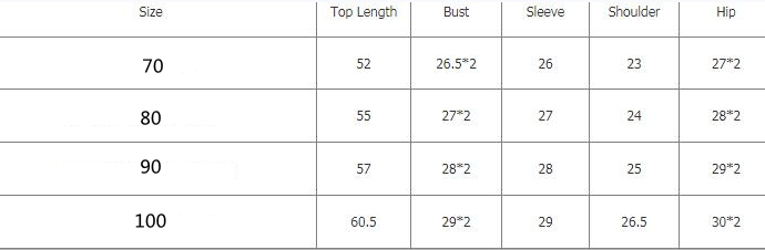 size chart for a women’s dress displaying measurements in inches for sizes 70 to 100 alongside an infant baby boys girls christmas santa plaid romper product.