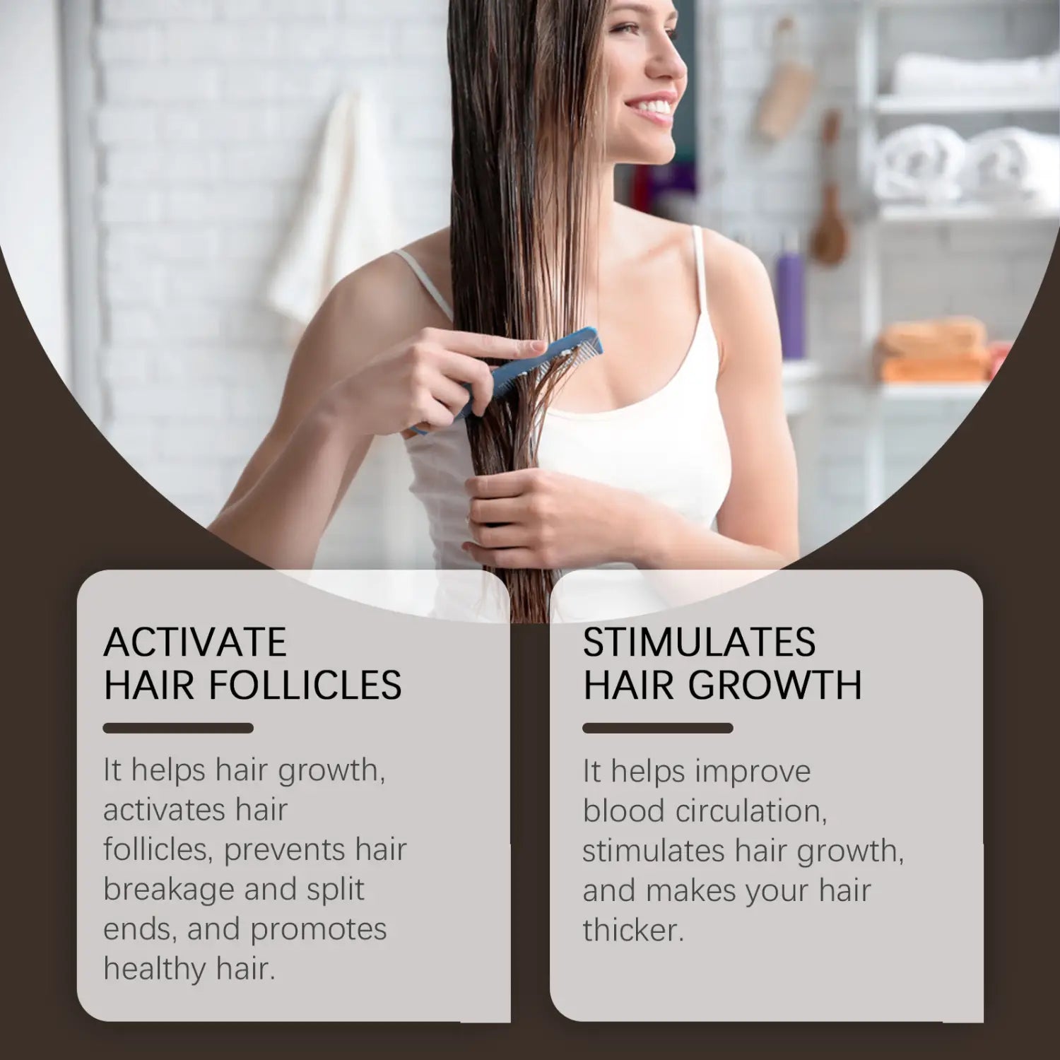 blue plastic comb pictured alongside biotin hair care spray for tough hair to enhance hair care spray tough treatment routine