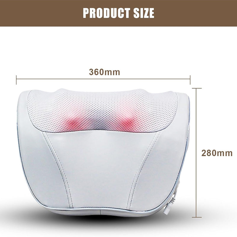 Shiatsu Massage Pillow with Heat - Deep Kneading Massager for Neck, Back, Shoulders & Feet