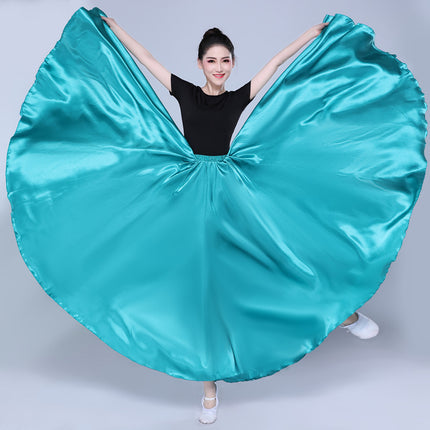 Simple Solid Color Performance Skirt With Large Swing - Royalessencelux