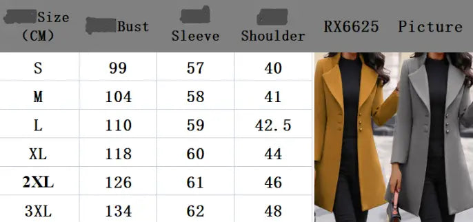 yellow and gray women’s winter single-breasted slim-fit lapel coat with black inner lining and double-breasted design