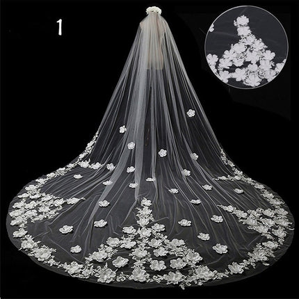 Bridal Wedding Dress Long Tail Luxury Super Fairy Wedding Veil - Royalessencelux