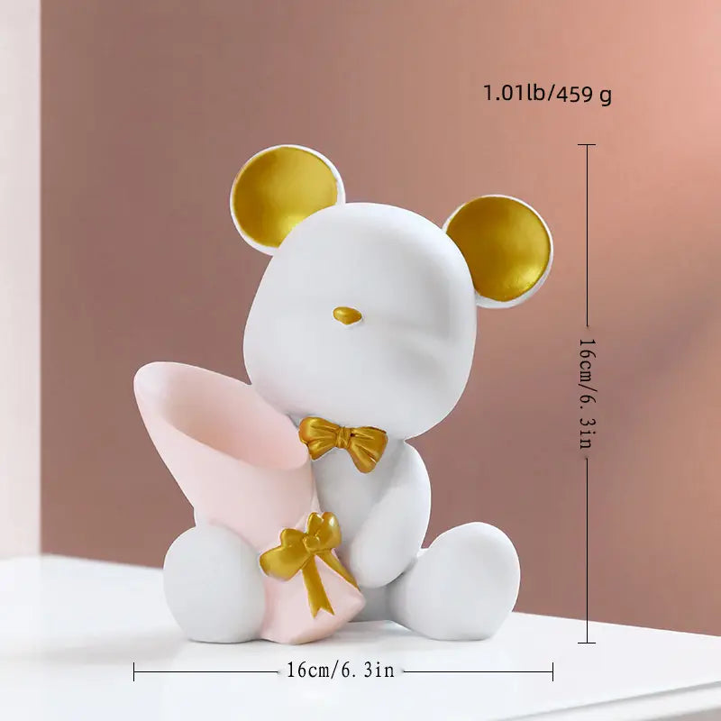 Mini resin bear figurine desk decor – view 8