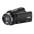 Black 5k digital 48mp outdoor sports camera with silver-accented optical zoom lens and 10x zoom branding