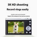Black and silver compact 5k hd optical zoom shooting digital camera showing high-quality shooting digital performance