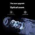 5k hd optical zoom shooting digital camera with transparent blue glass lens system featuring f3.9 aperture and 5x zoom