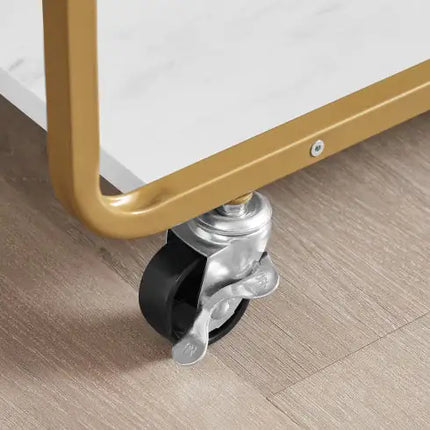 6-Tier Bar Cart, Slide Bar Serving Cart, Retro Style Wine Cart For Kitchen, Beverage Cart With Wine Rack And Glass Holder, Rolling Drink Trolley For Living Room, Dining Room - Royalessencelux