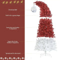 6 foot articulated fir artificial christmas tree with vibrant red and white fluffy textured finish and led lights