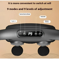 Black 6-head massage gun deep with digital display and type-c port for muscle recovery and deep body massage