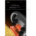 Gray 6-head massage gun deep body massager with black spherical nodes emitting red light for muscle recovery