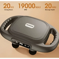 Gray plastic 6-head massage gun deep with ergonomic handles and digital display panel for muscle recovery
