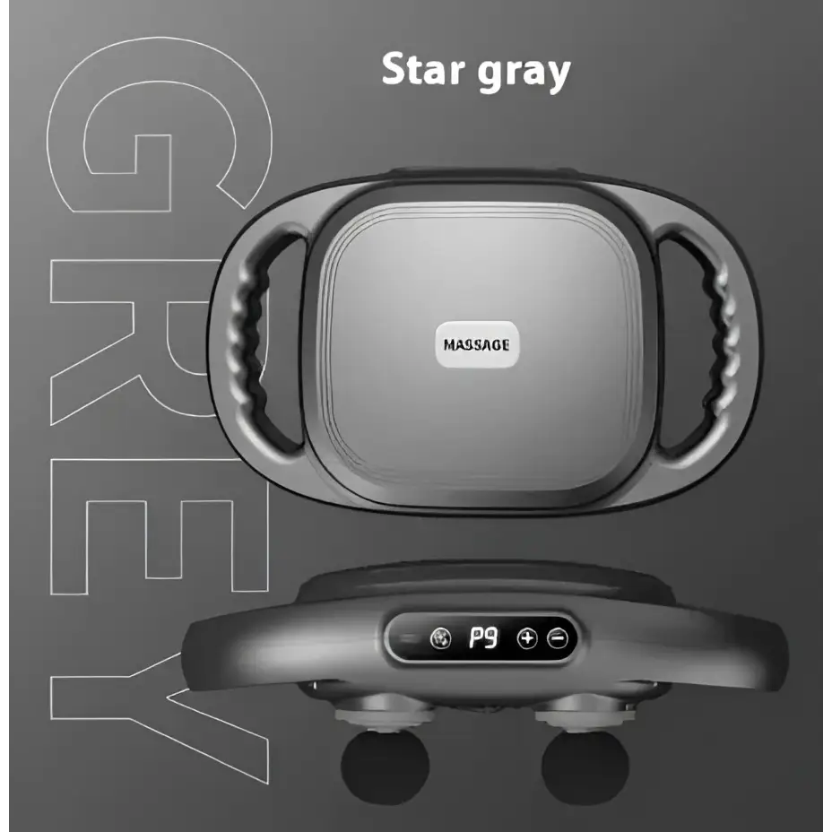 Star gray 6-head massage gun deep with ergonomic handles designed for muscle recovery and deep body massaging