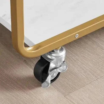 6 - Tier Bar Cart, Slide Bar Serving Cart, Retro Style Wine Cart For Kitchen, Beverage Cart With Wine Rack And Glass Holder, Rolling Drink Trolley For Living Room, Dining Room - Royalessencelux