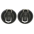 Black and silver 6 inch coaxial car speakers with mesh grille featuring sleek modern design for high power audio performance