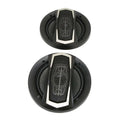 Black and silver 6 inch coaxial car speakers with mesh grille designed for high power 600w audio performance