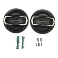 Black and silver 6 inch coaxial car speakers with mesh grille design for enhanced audio performance in vehicles
