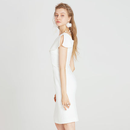Split white dress dress - Royalessencelux
