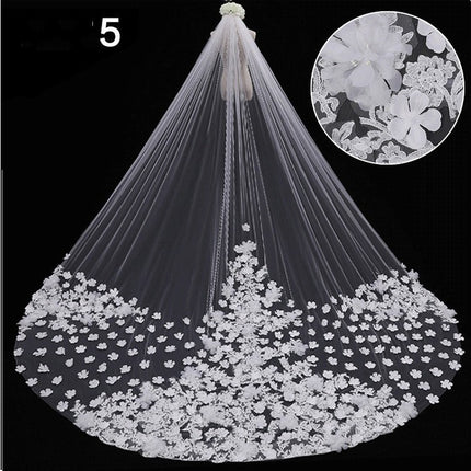Bridal Wedding Dress Long Tail Luxury Super Fairy Wedding Veil - Royalessencelux
