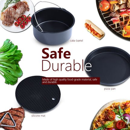 6 in 1 Multifunctional Air Fryer Accessories Set Kit Parts Metal Holder Skewer Rack Cake Barrel - Royalessencelux