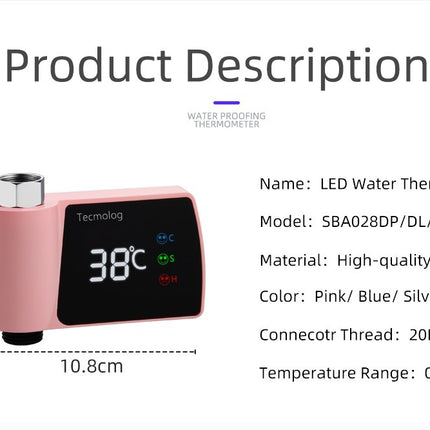 Plastic Visual Shower Faucet No Power Consumption Water Thermometer Bath - Royalessencelux