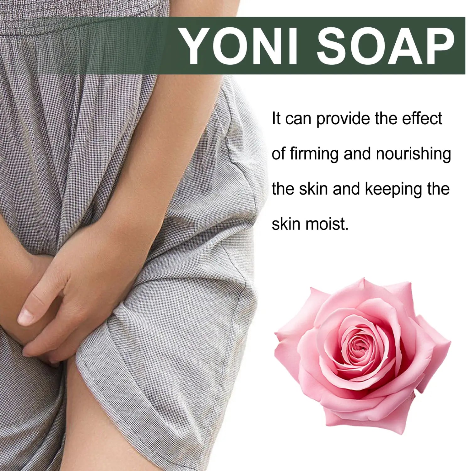 pink rose-shaped yoni rose soap designed to bath cleanses odors and relieves physical discomfort.