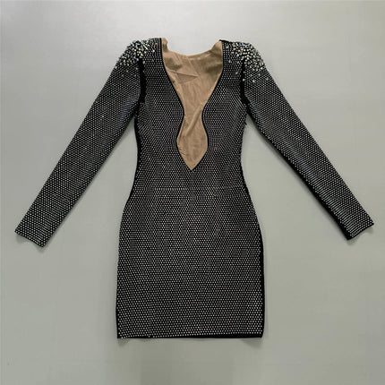 Sexy Rhinestone Bandage One-piece Dress Cross Border Foreign Trade Sexy Tight - Royalessencelux