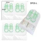 5PCS-Shoes Bag White