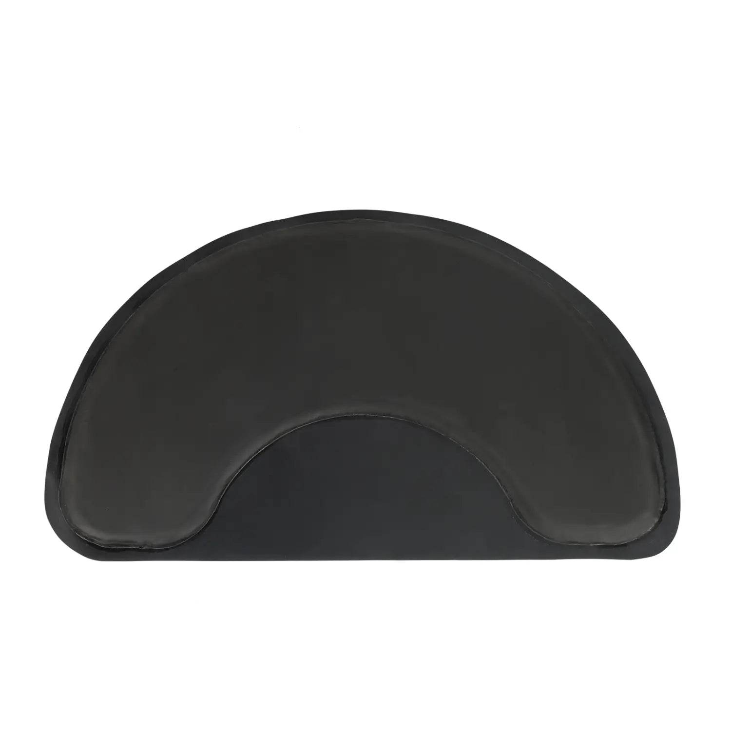 Outer Circle black salon mat with a semi-circular shape, smooth slightly glossy surface, and rounded edges designed for salon use.