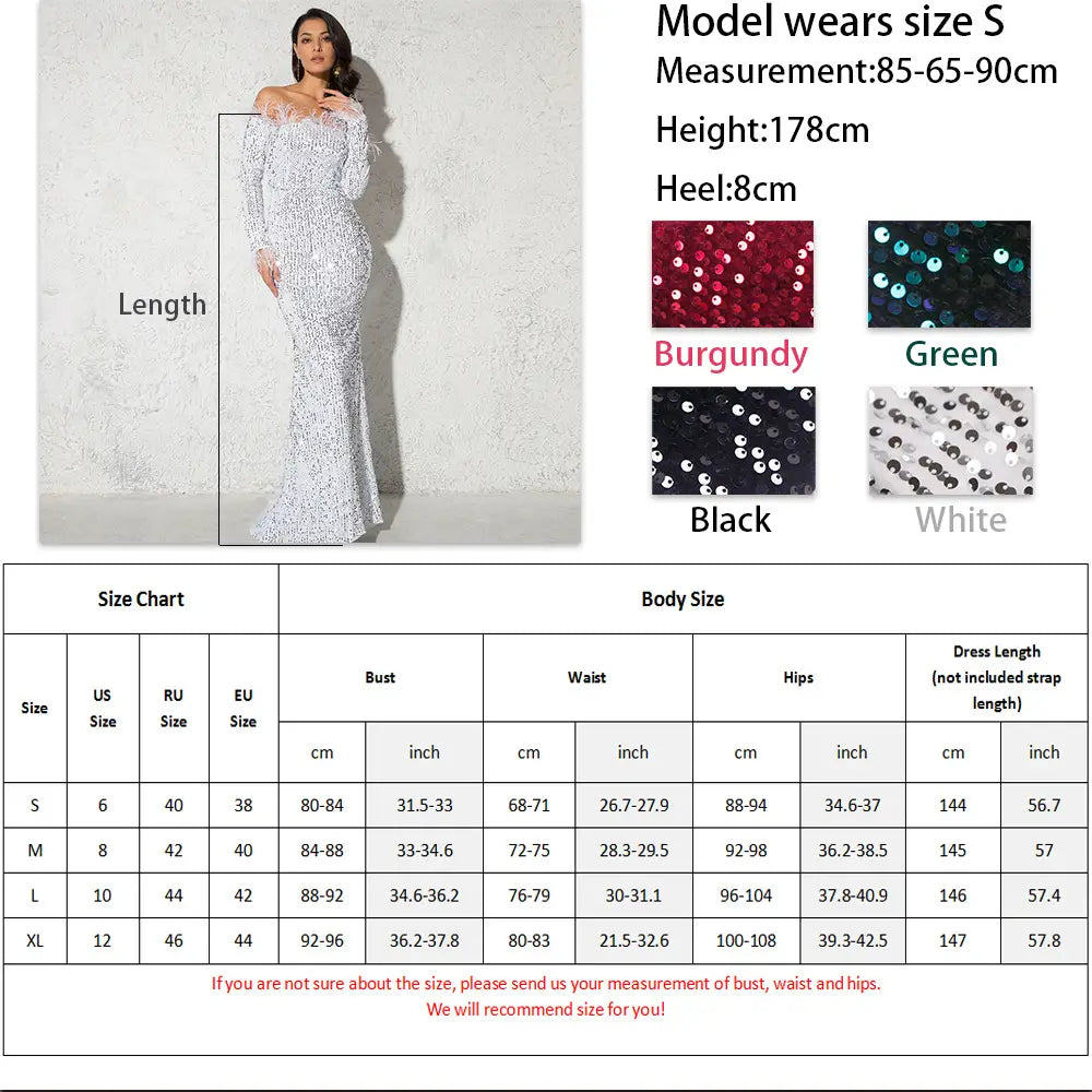 a shimmering silver sequined off-the-shoulder fishtail party formal dress with long sleeves designed for elegant events