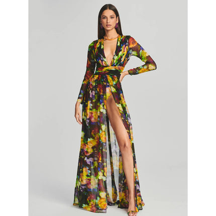 V-neck Split Comfort And Casual Dress - Royalessencelux