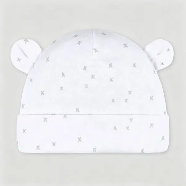 Newborn Baby Cotton Hats & Scratch Mittens Set, 3-Pack - 0-6 Months