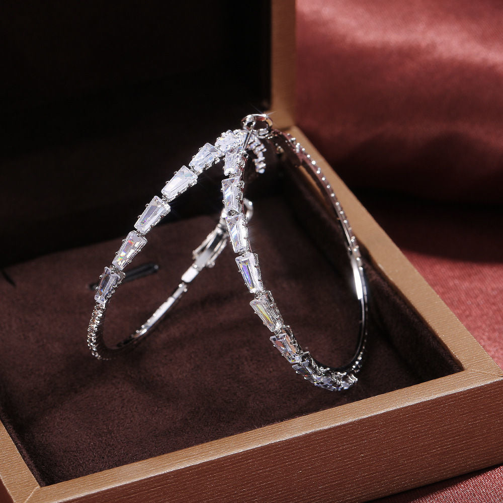 Statement Zircon Hollow Earrings for Women Gold or Silver Tone Vintage Style