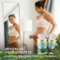 Two white plastic bottles with green and gold labels of 7 day colon cleanse and detox formula capsules with 60 capsules each for effective colon cleanse and detox formula