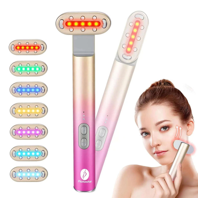 7 in 1 Light - Therapy - Wand Red Light Therapy for Face Eye Skincare Equipment at HomeLed Beauty Wand Red for Skincare & Blue RejuvenationFace & Eye Massager Skincare Tool - Royalessencelux