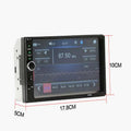 Black and white 7 inch dual spindle vehicle mp5 stereo featuring mobile phone phone interconnection universal showing fm radio