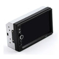Black and silver 7 inch dual spindle vehicle mp5 car stereo featuring phone interconnection universal and touchscreen display